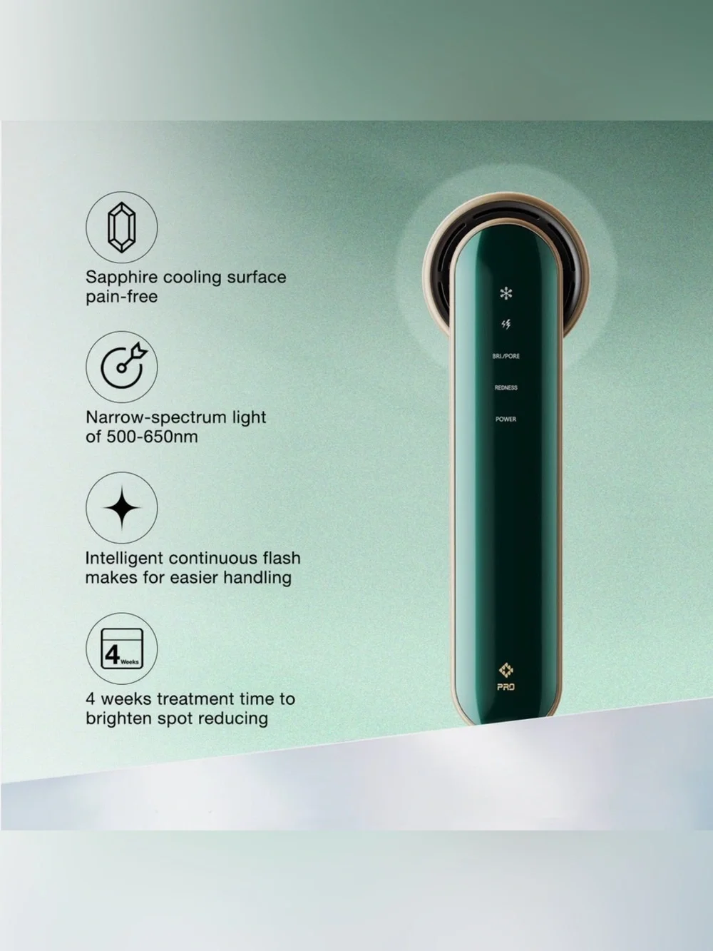 JOVS Blacken Pro DPL Photofacial Skincare Device – Agate Green – Like New